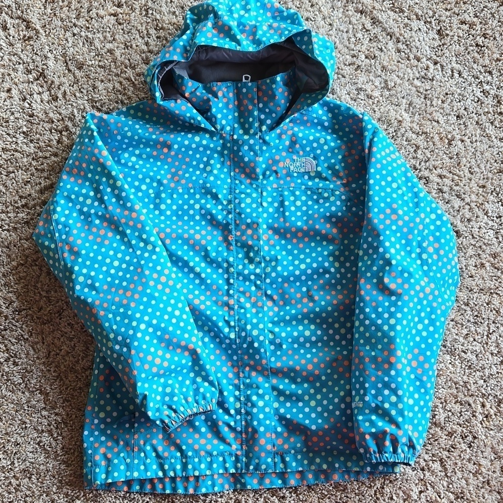 The North Face polkadot full zip jacket, med (10-12), guc